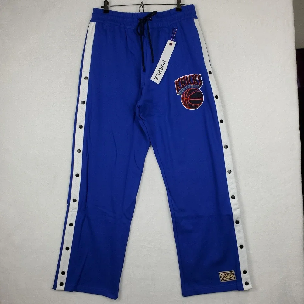 Purple Brand New York Knicks Mitchell & Ness NBA‎ Large Tear Away Pants Blue NWT